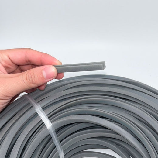 BURLETE TIPO "U" GOMA GRIS CLARO - ROLLO 50 METROS