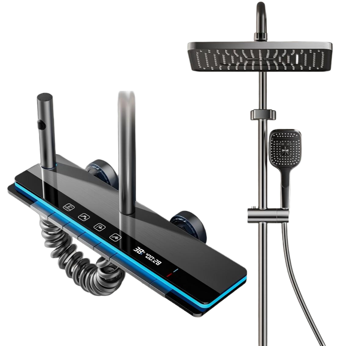 SET DUCHA TECNOLOGICO BRUSHKI 4S GRIS (BOTONERA PL)
